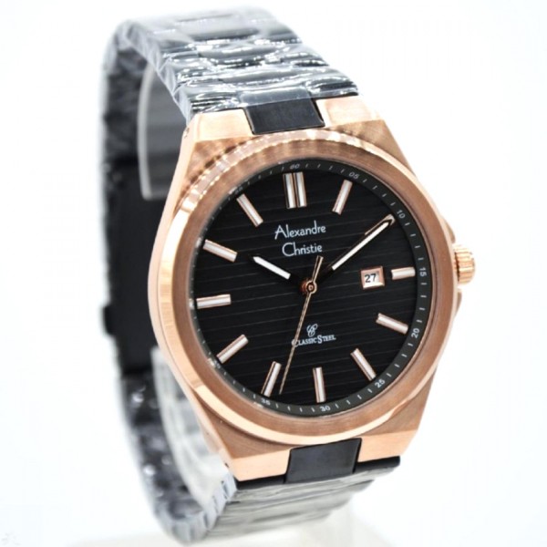 Alexandre Christie AC 8563 Rosegold Black Man MDBBRBA